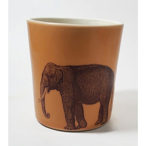 Gleena Asya Palatova Orange Porcelain Elephant 16oz Mug Handmade